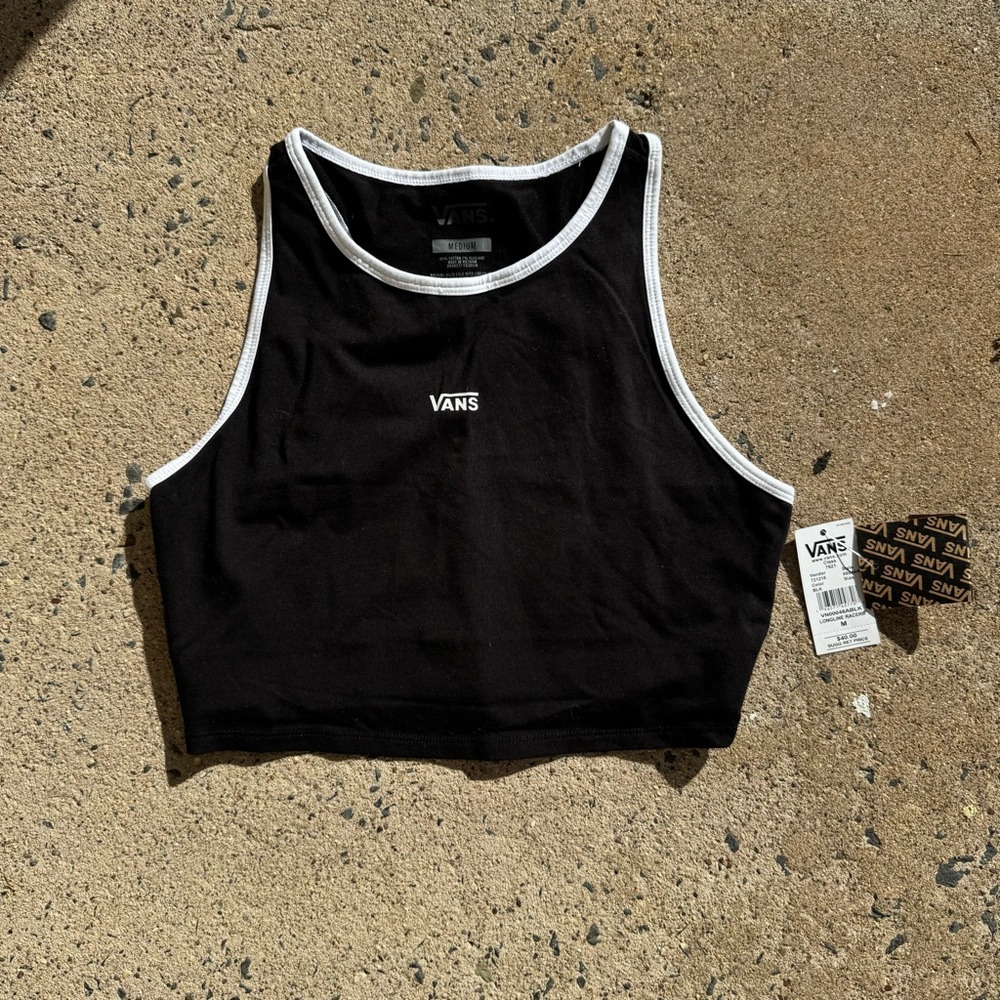 Vans Women's Black and White Tank Top